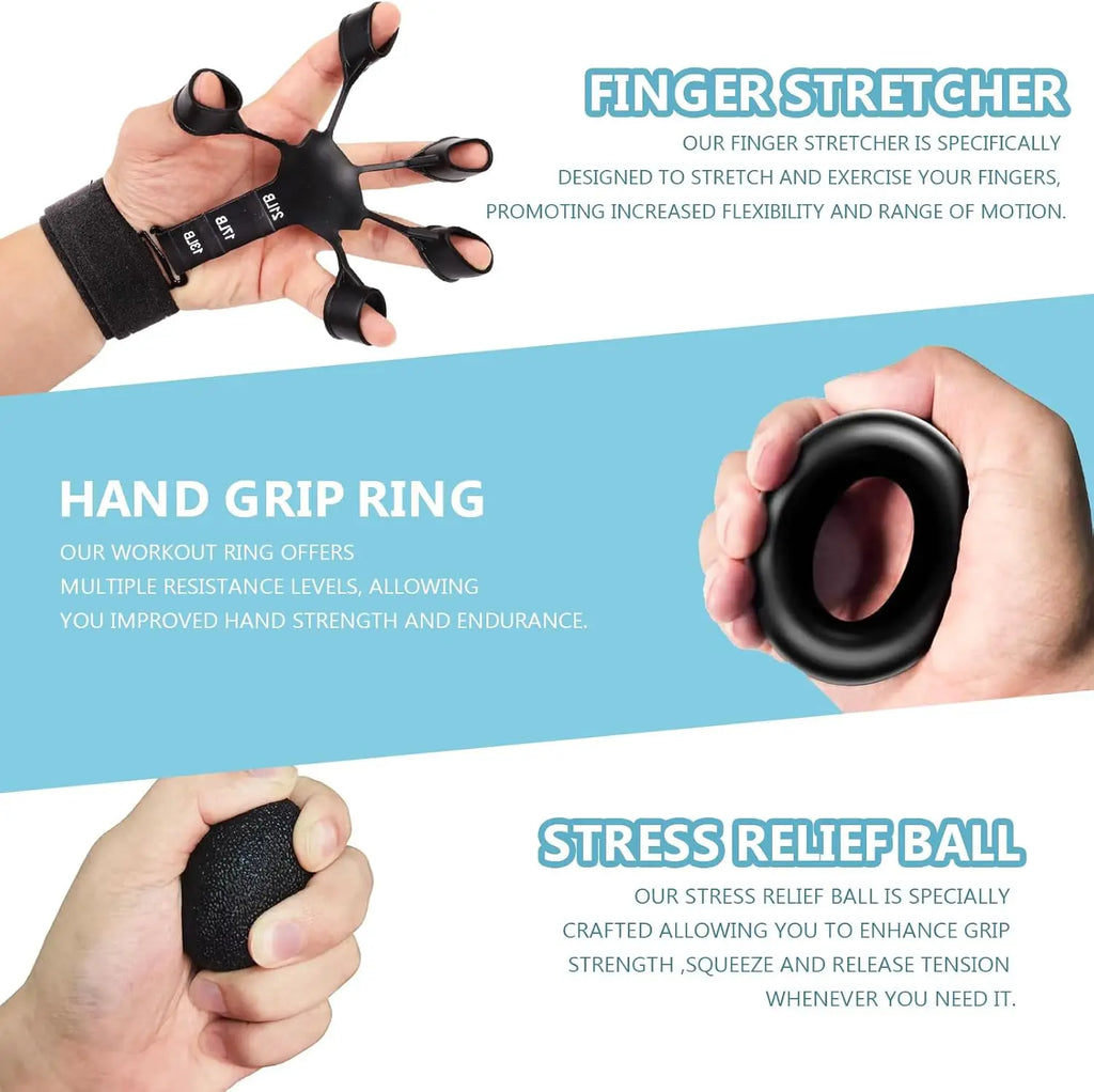Grip Trainer Kit: Adjustable Hand Gripper,Finger/Hand Exercisers,