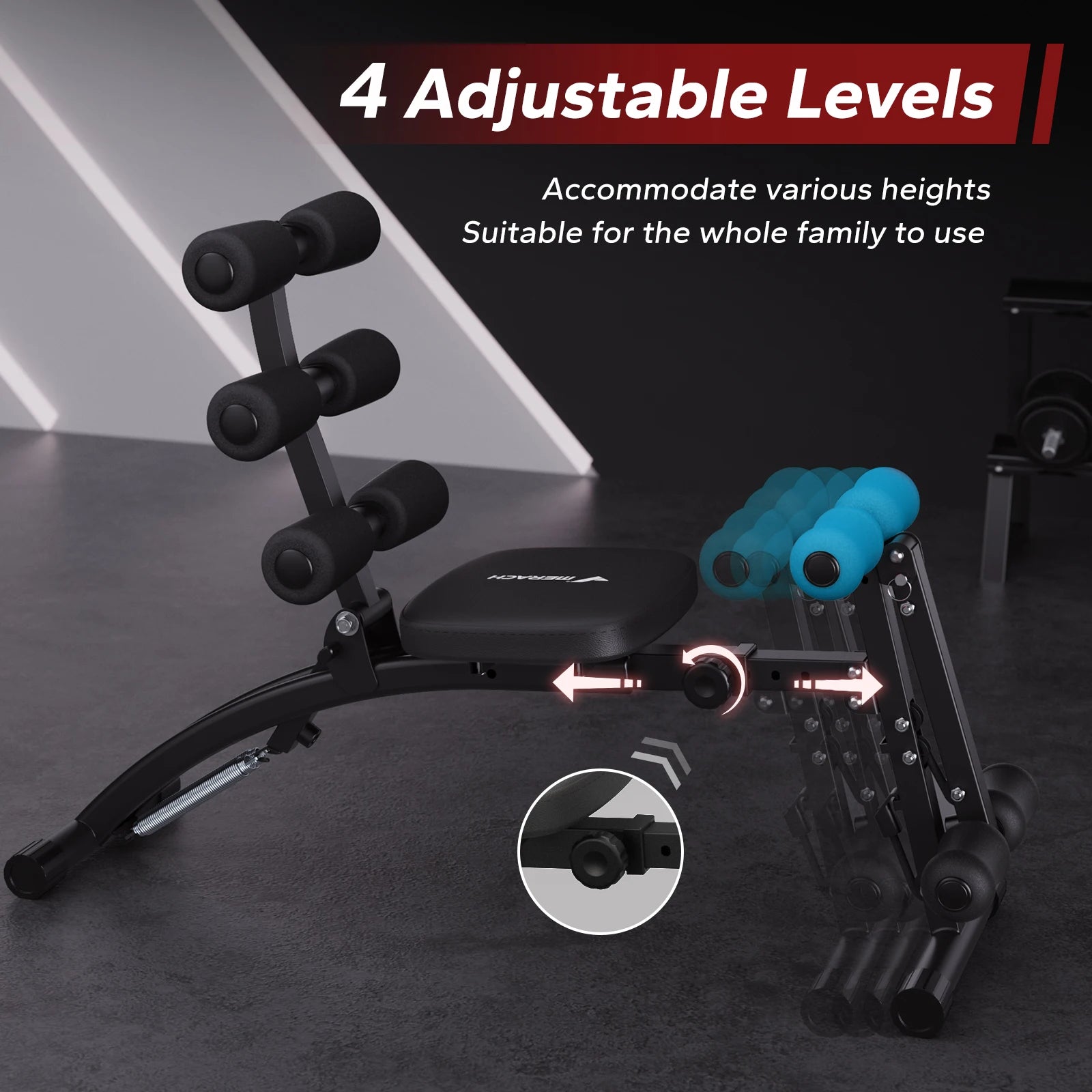 MERACH Ab Machine Multi-Functional Adjustable Ab Trainer.