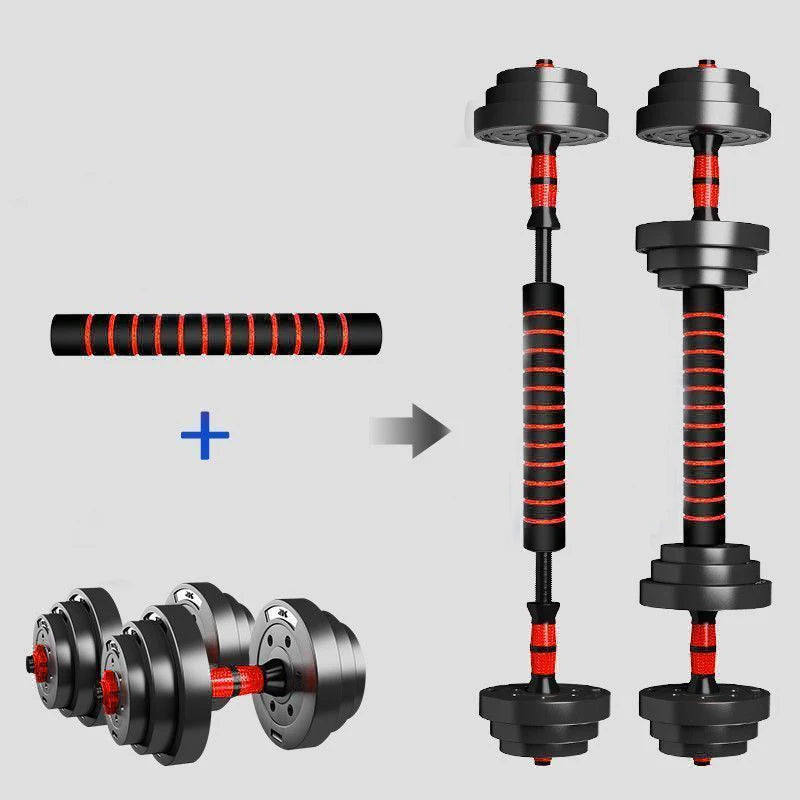 Adjustable Dumbbell to Barbell Set, Anti-Slip Grip,