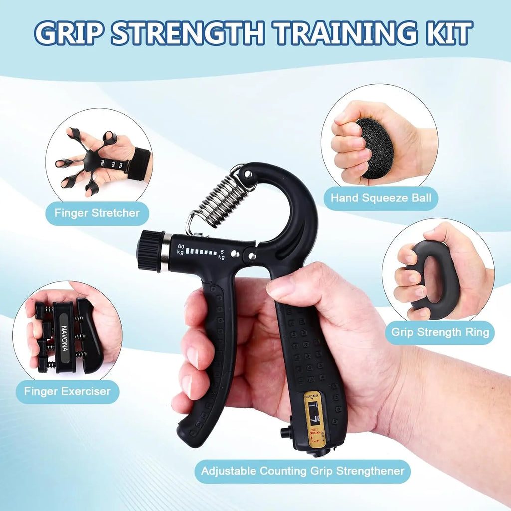 Grip Trainer Kit: Adjustable Hand Gripper,Finger/Hand Exercisers,