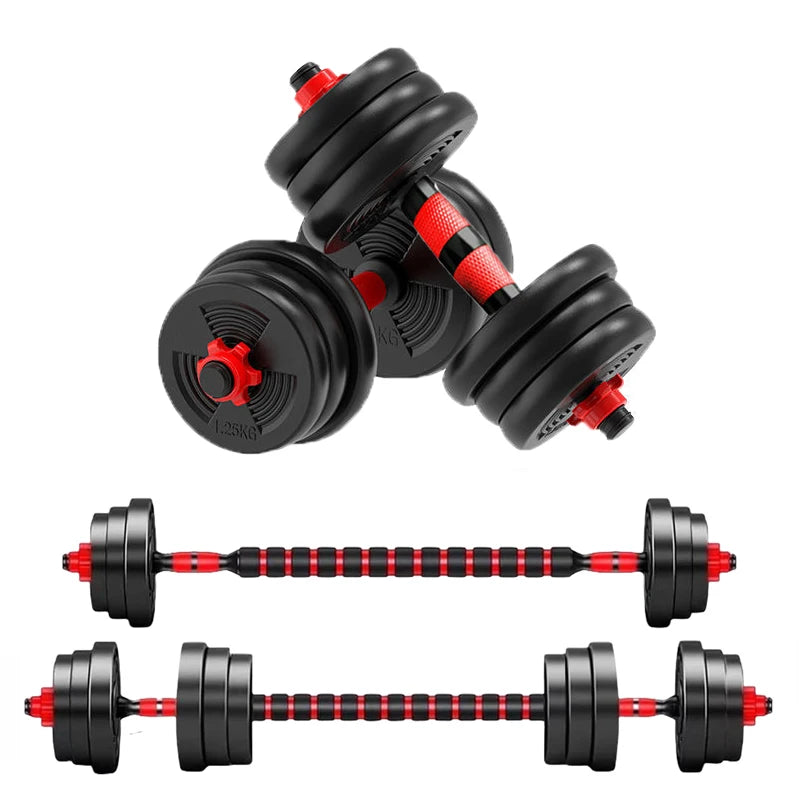Adjustable Dumbbell to Barbell Set, Anti-Slip Grip,