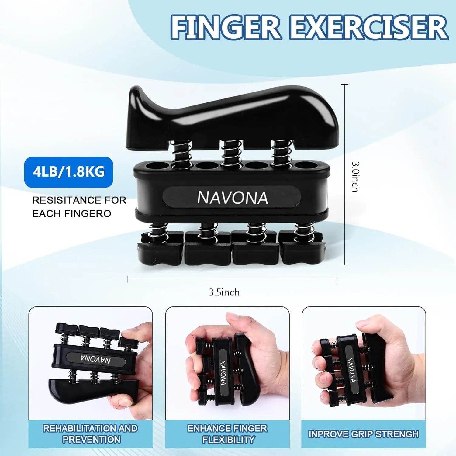 Grip Trainer Kit: Adjustable Hand Gripper,Finger/Hand Exercisers,