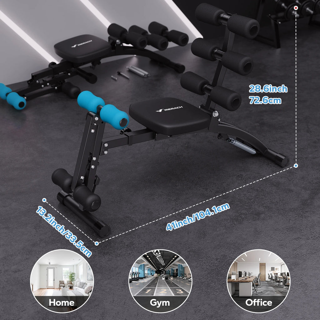 MERACH Ab Machine Multi-Functional Adjustable Ab Trainer.