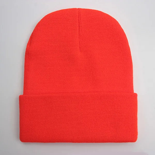 Solid Unisex Beanie Autumn Winter Wool Blends Hat