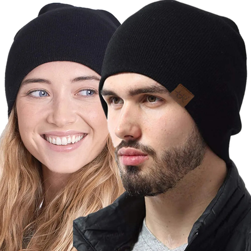 Unisex Winter Hats Solid Color Knitted Hats