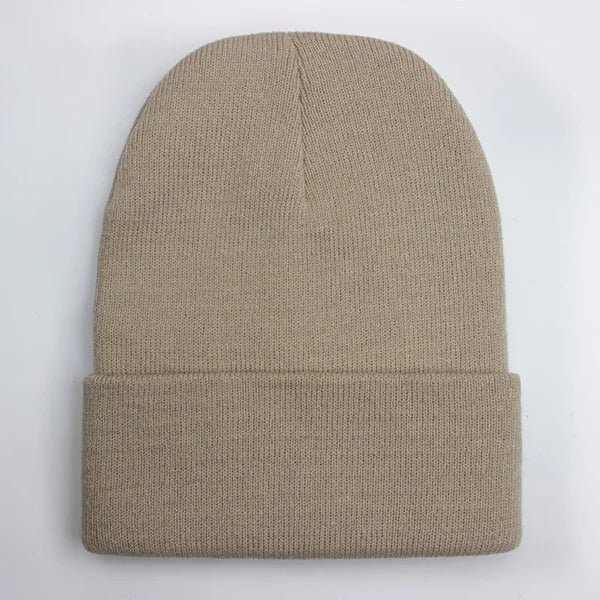 Solid Unisex Beanie Autumn Winter Wool Blends Hat