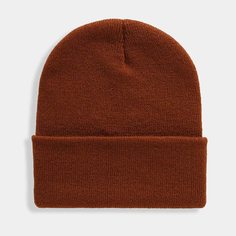 Solid Unisex Beanie Autumn Winter Wool Blends Hat