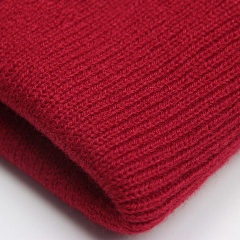 Solid Unisex Beanie Autumn Winter Wool Blends Hat