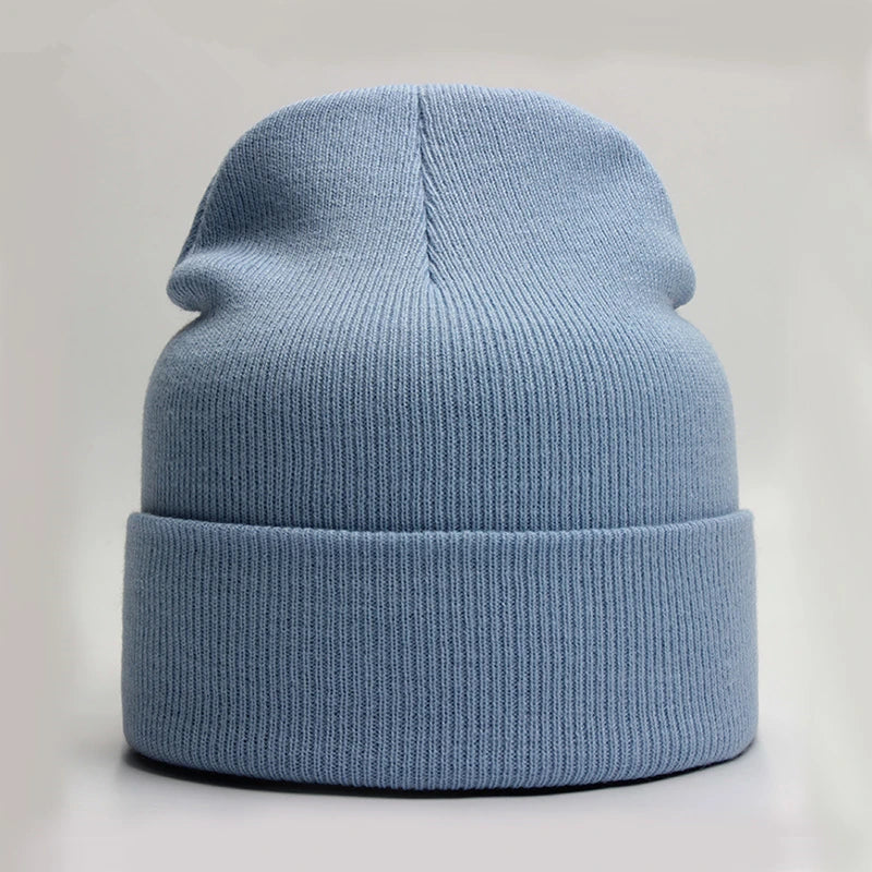 Solid Unisex Beanie Autumn Winter Wool Blends Hat
