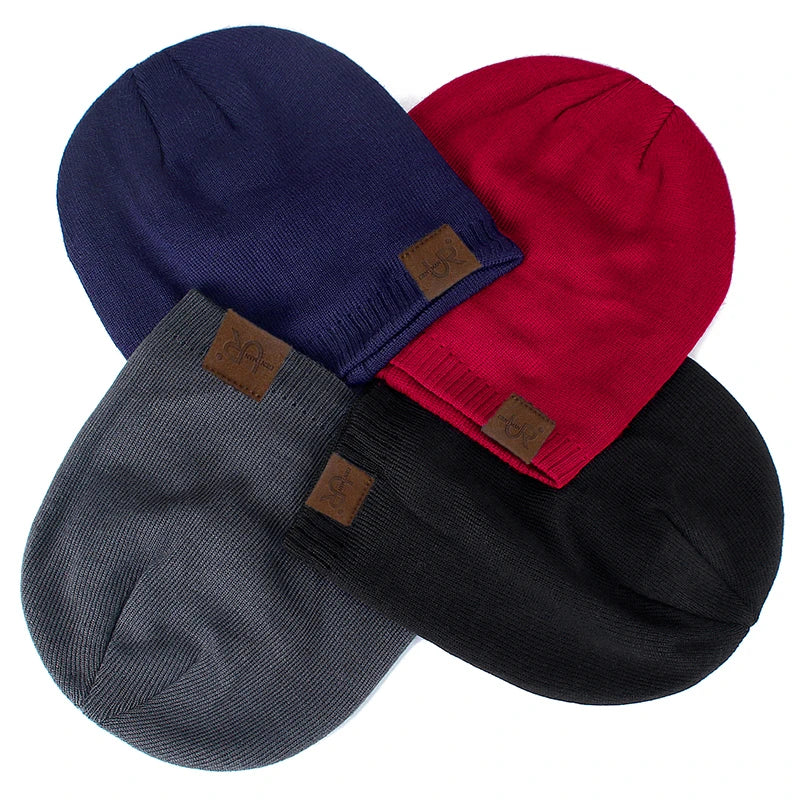 Unisex Winter Hats Solid Color Knitted Hats