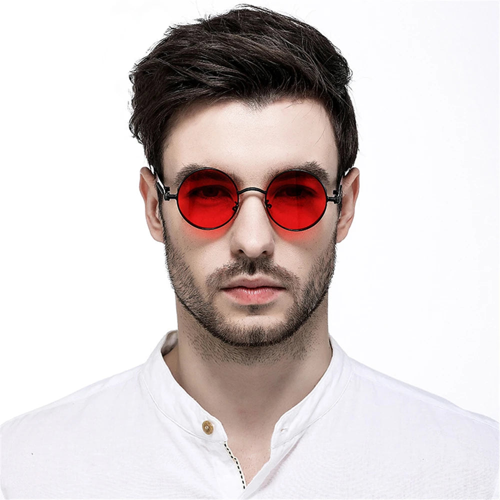 VIVIBEE Vintage Steampunk Red Sunglasses Men