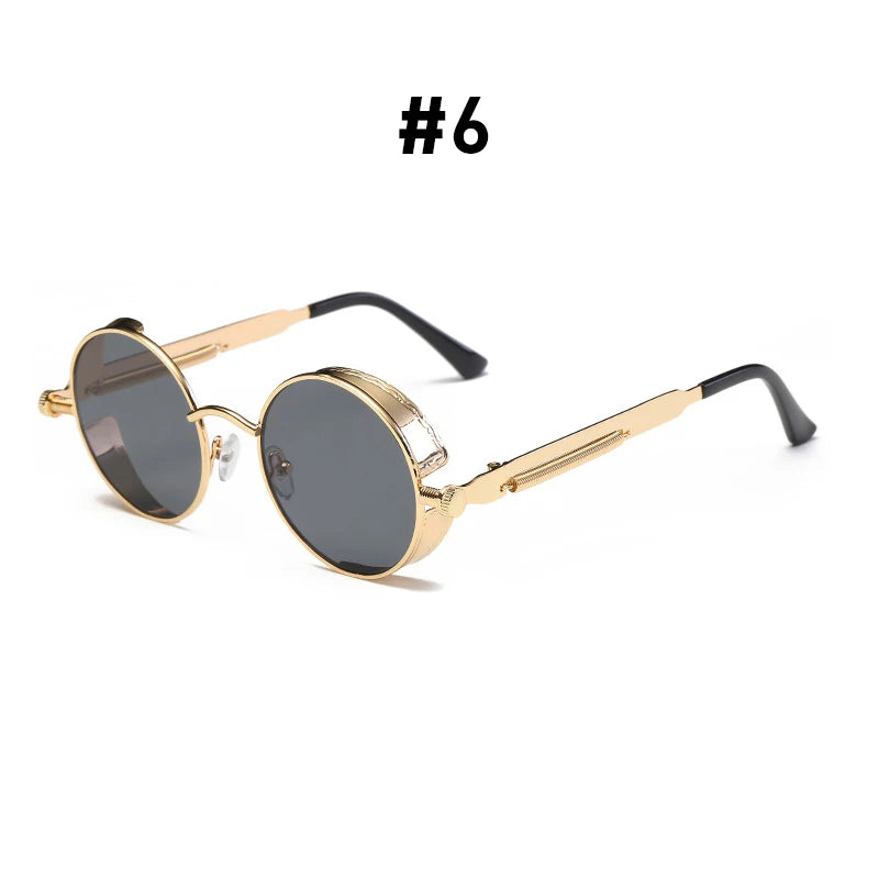 VIVIBEE Vintage Steampunk Red Sunglasses Men