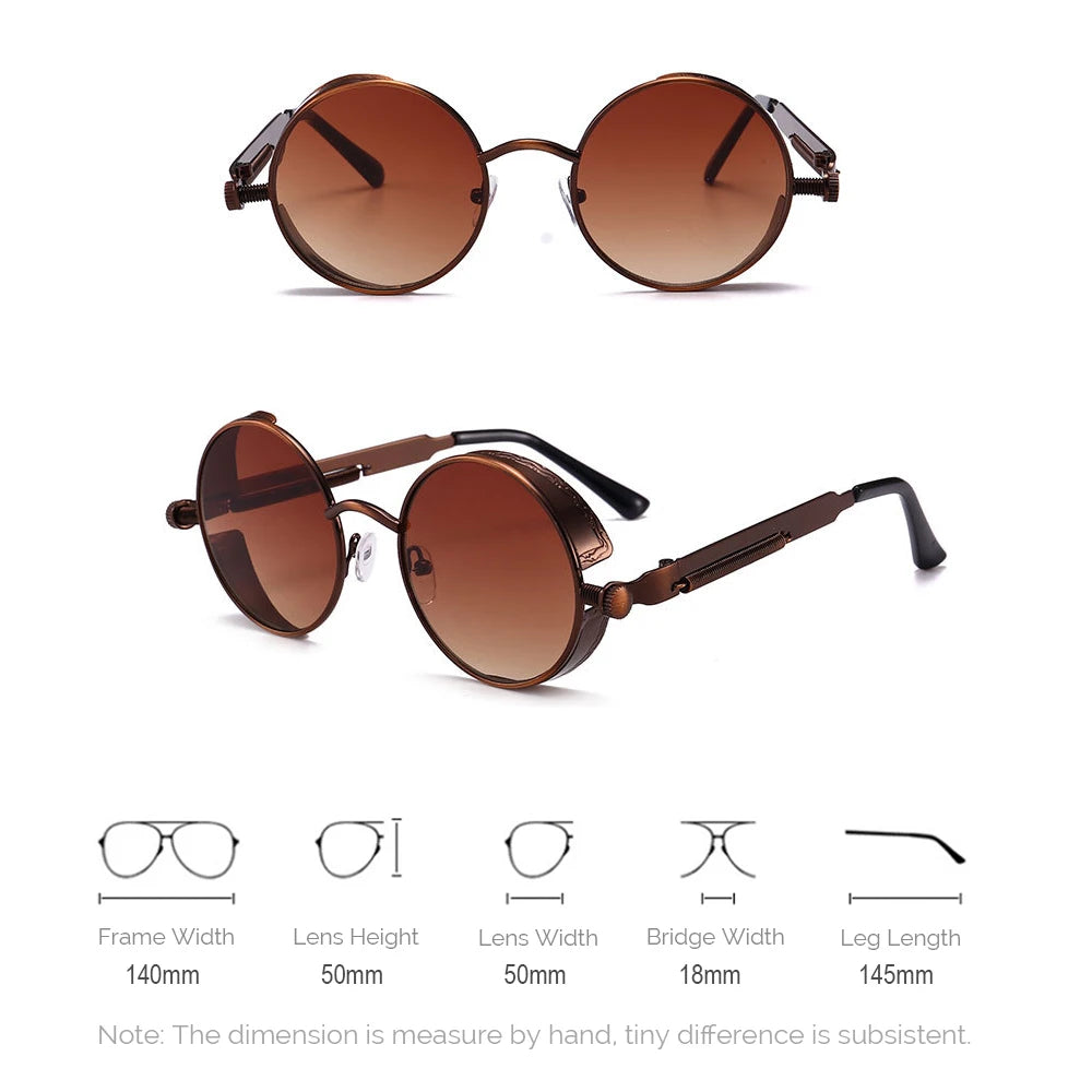 VIVIBEE Vintage Steampunk Red Sunglasses Men