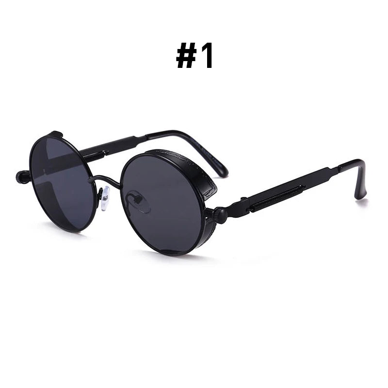 VIVIBEE Vintage Steampunk Red Sunglasses Men