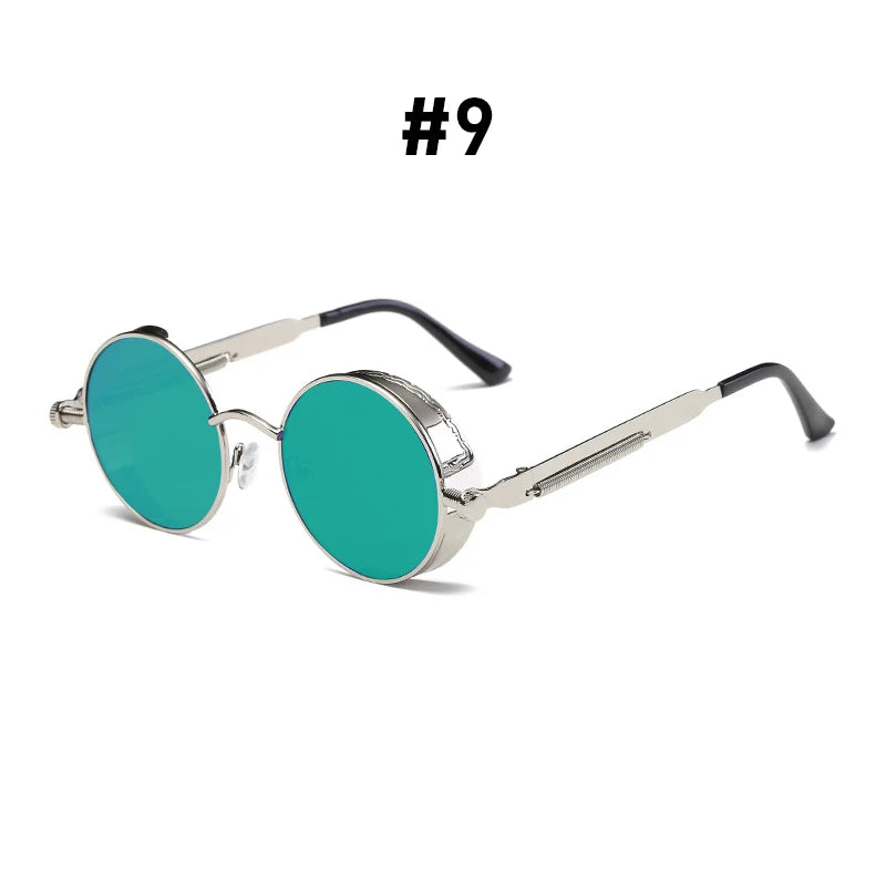VIVIBEE Vintage Steampunk Red Sunglasses Men
