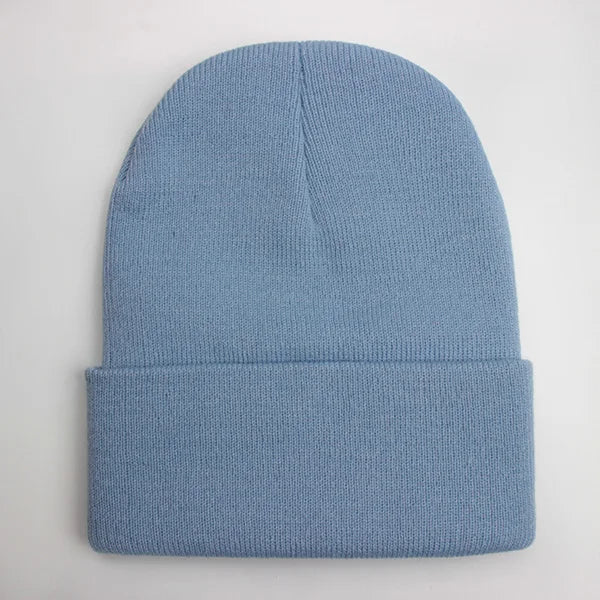 Solid Unisex Beanie Autumn Winter Wool Blends Hat