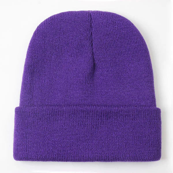 Solid Unisex Beanie Autumn Winter Wool Blends Hat