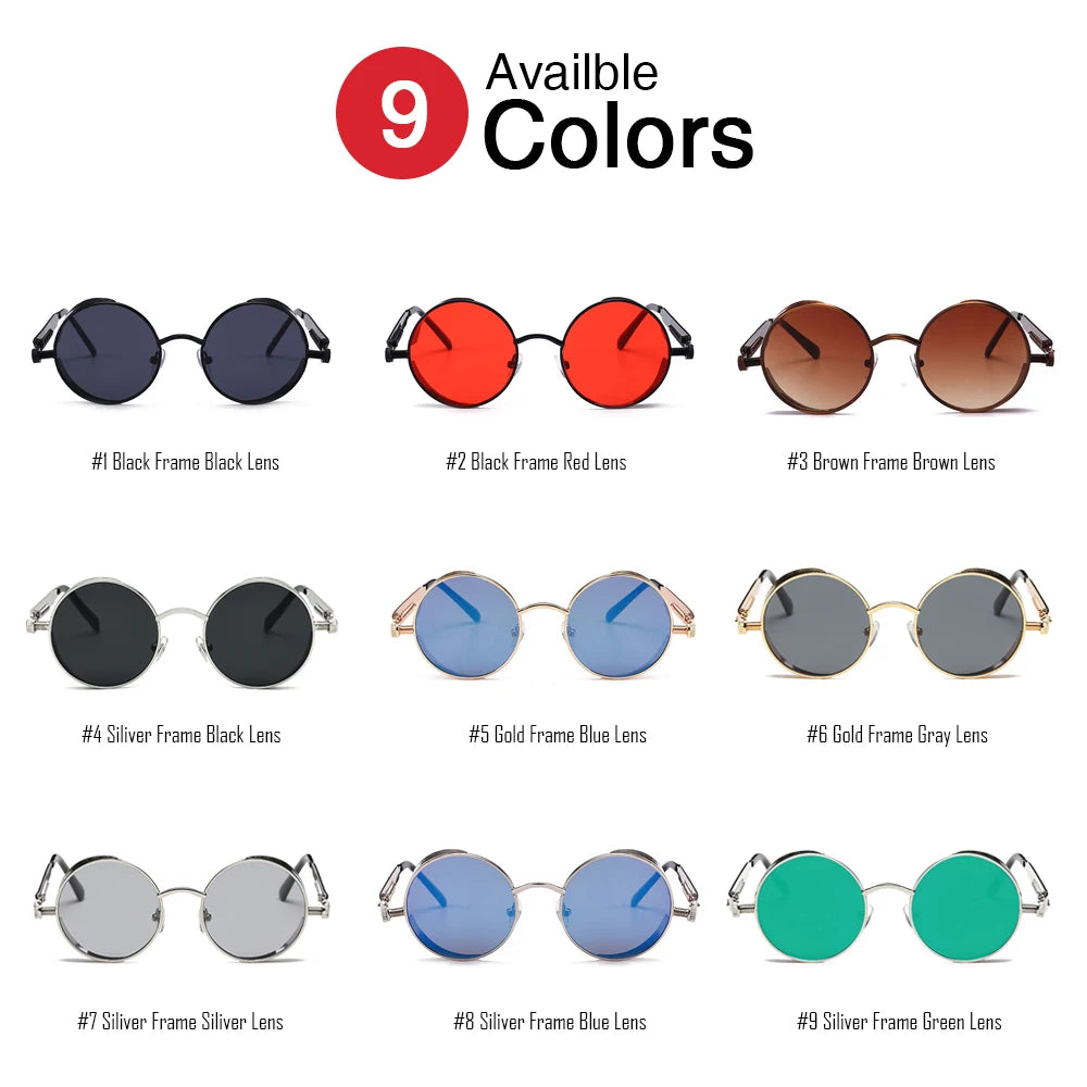 VIVIBEE Vintage Steampunk Red Sunglasses Men