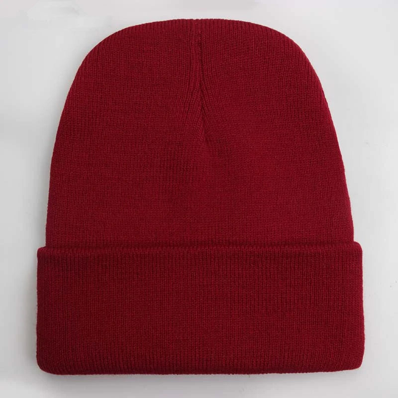 Solid Unisex Beanie Autumn Winter Wool Blends Hat