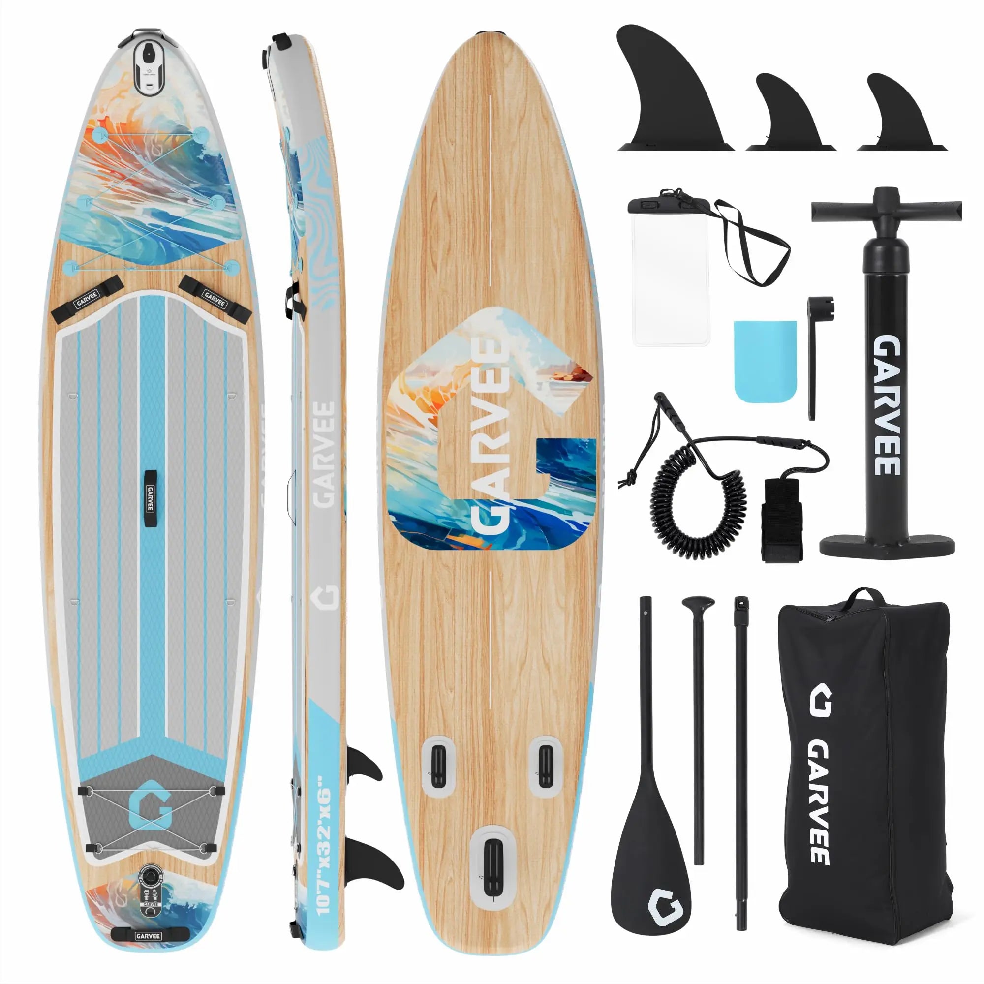 10.6 Ft Inflatable Stand Up Paddle Board 450LBS Capacity Wide.