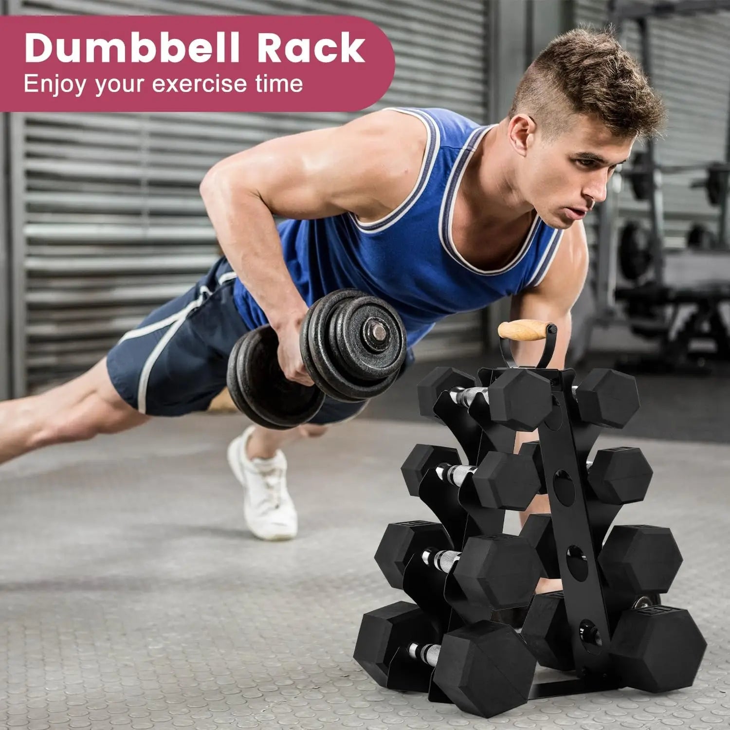 Compact A-Frame Dumbbell Rack Stand.