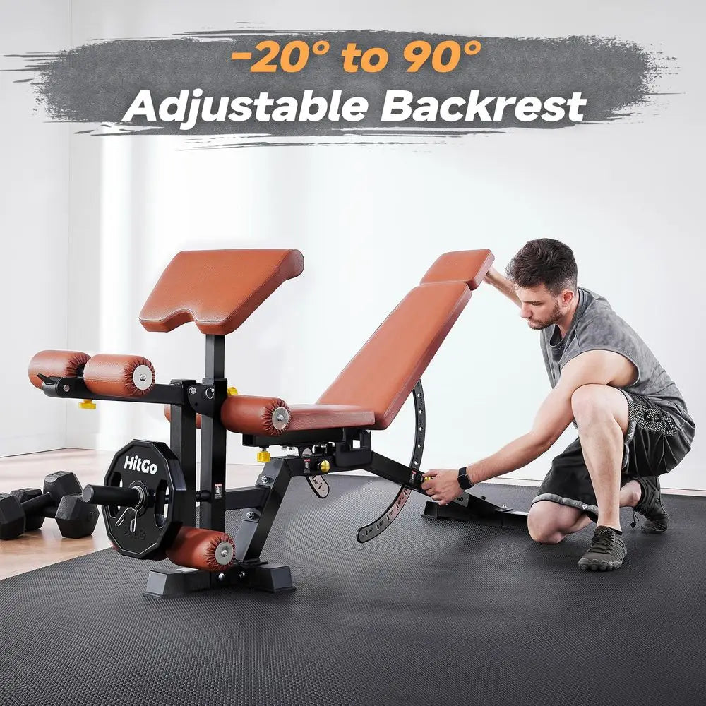 Weight Bench with Preacher Curl and Leg Extension.