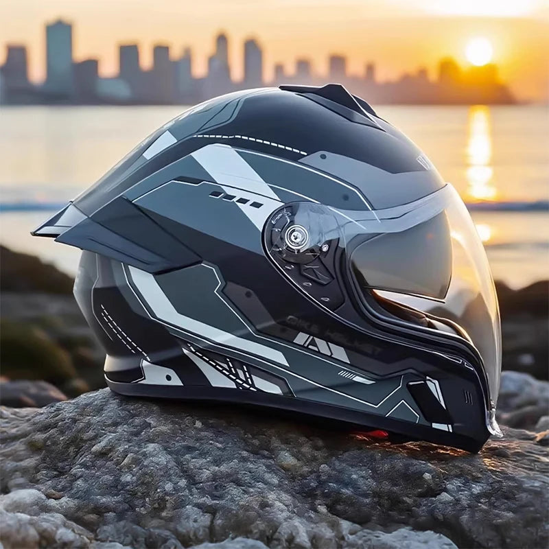 DOT 3C Certified Adult Modular Full Face Motorcycle Helmet.