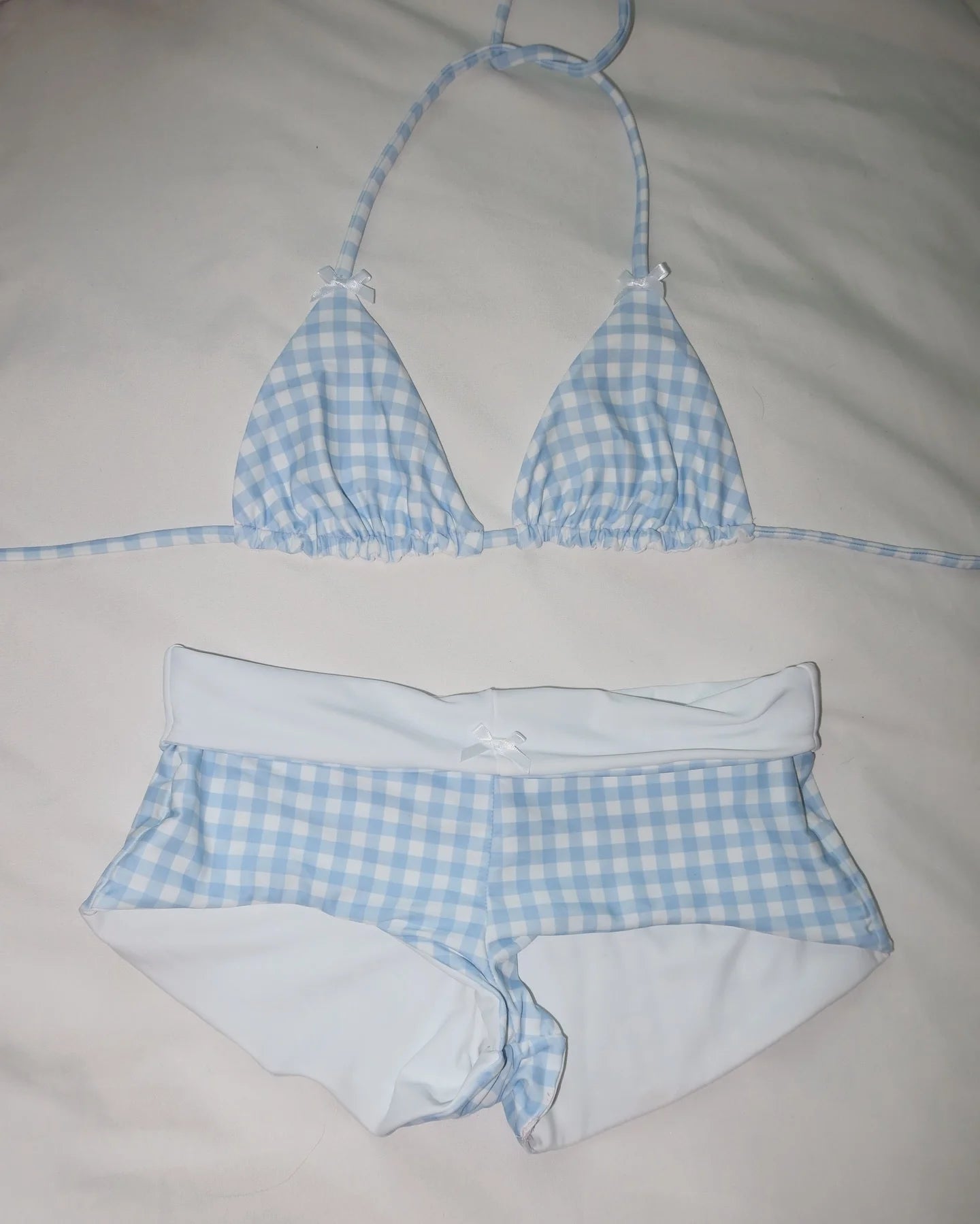 Women Halter Neck Triangle Bikini Sets Vintage 90s.