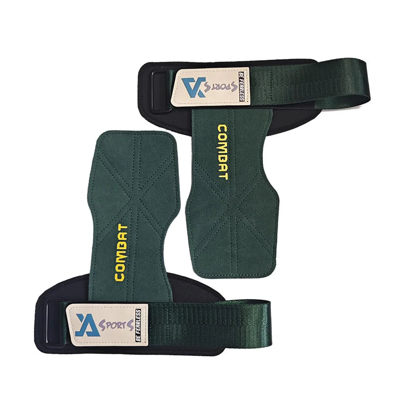 1 Pair 3-layers Cowhide Weightlifting Gloves.