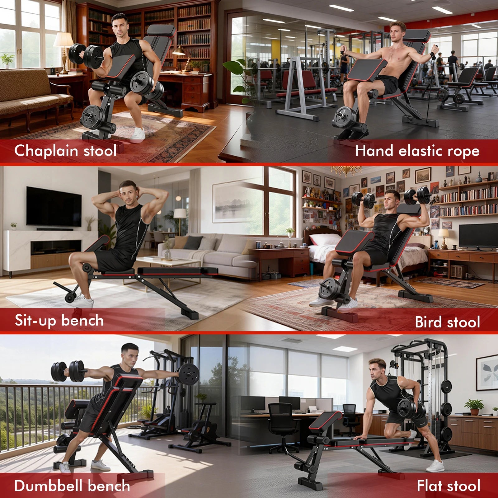 7-Level Foldable Weight Bench Fitness Workout.