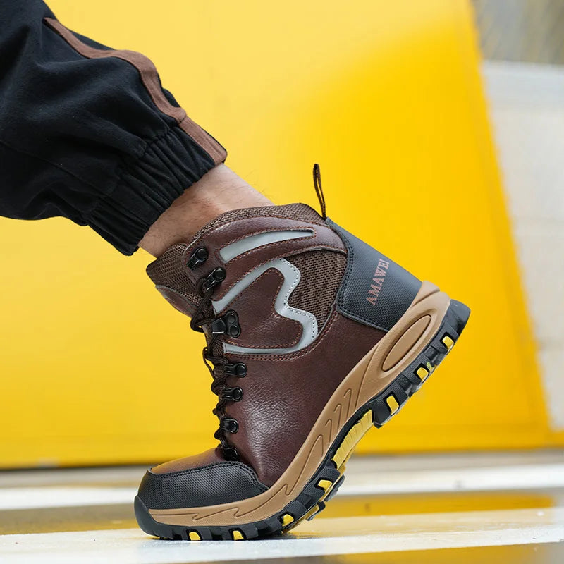 High Top Safety Shoes Men Steel Toe Work Shoes Women