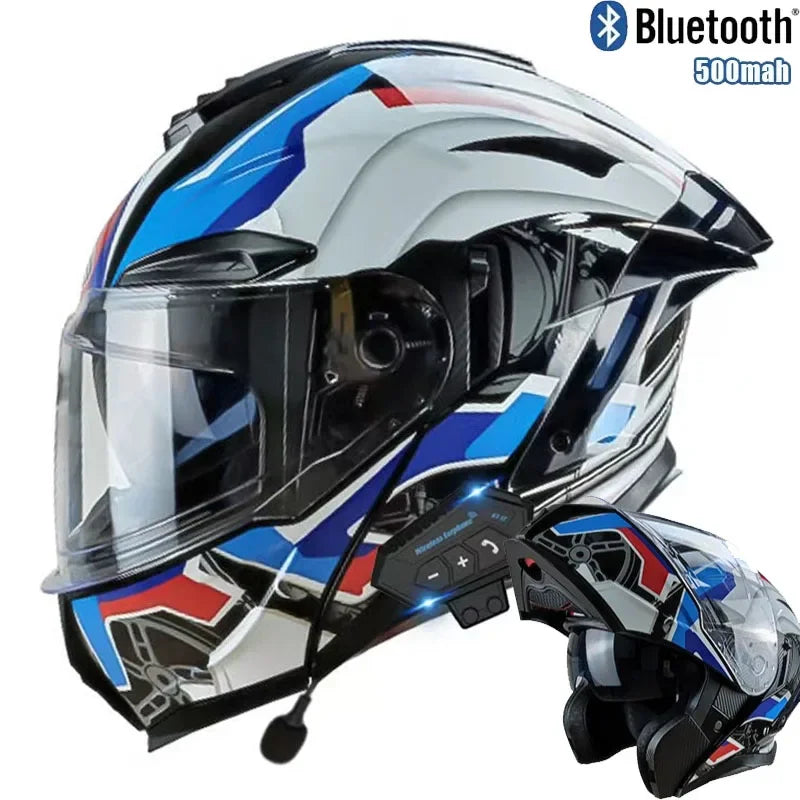 Flip up Motorcycle Helmet With Bluetooth.