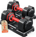 Adjustable Dumbbell Set of 2, 5-in-1.