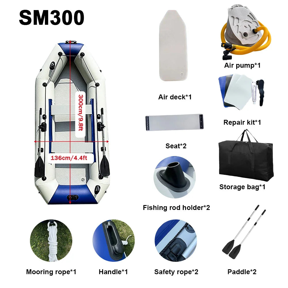 3m Inflatable High-Speed PVC Rowing Kayak.