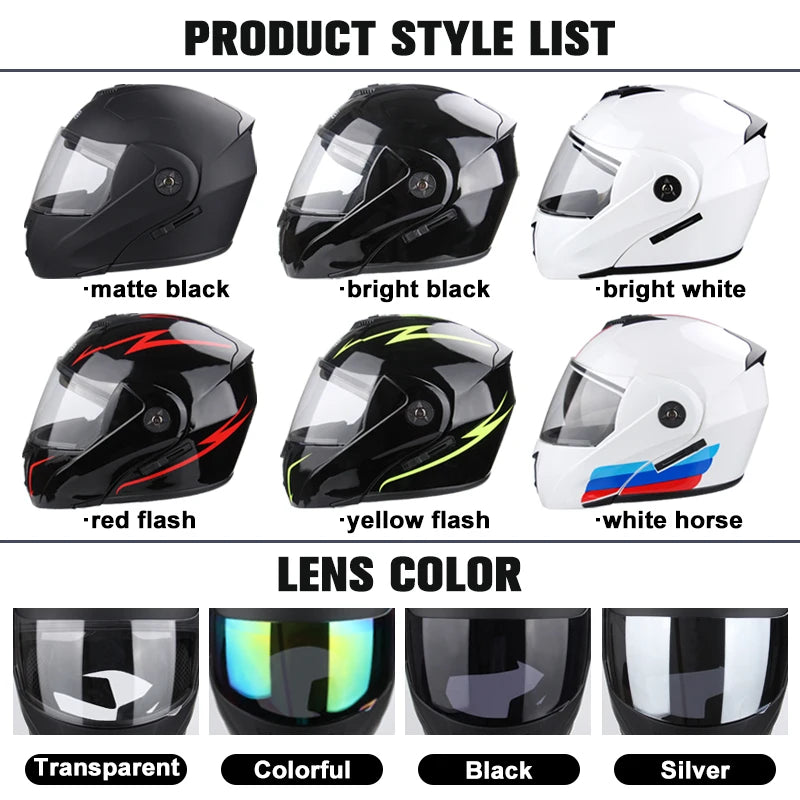 Unisex Racing Motobiker Flip Up Helmets.