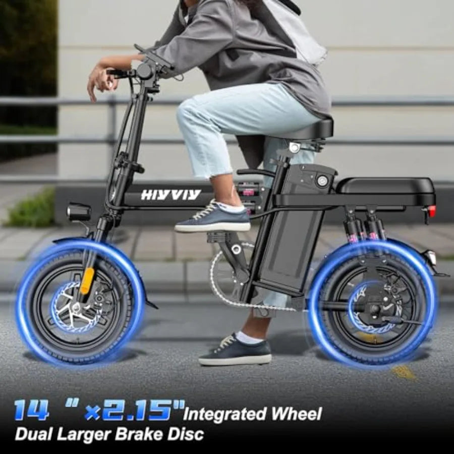 Folding Electric Bikes for Adults: 1200W Peak Power 25 MPH Speed 48V 10Ah Battery.