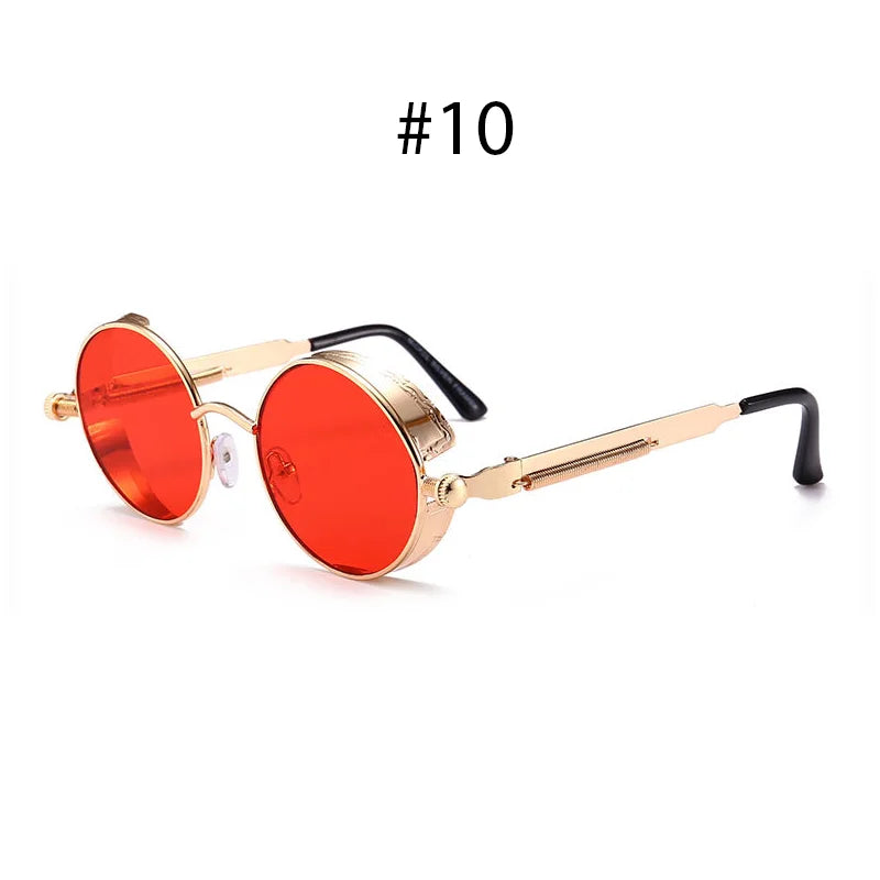 VIVIBEE Vintage Steampunk Red Sunglasses Men