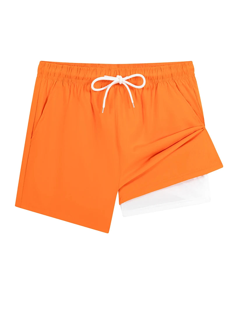 Men's Swim Trunks with Compression Liner Phone Pocket.