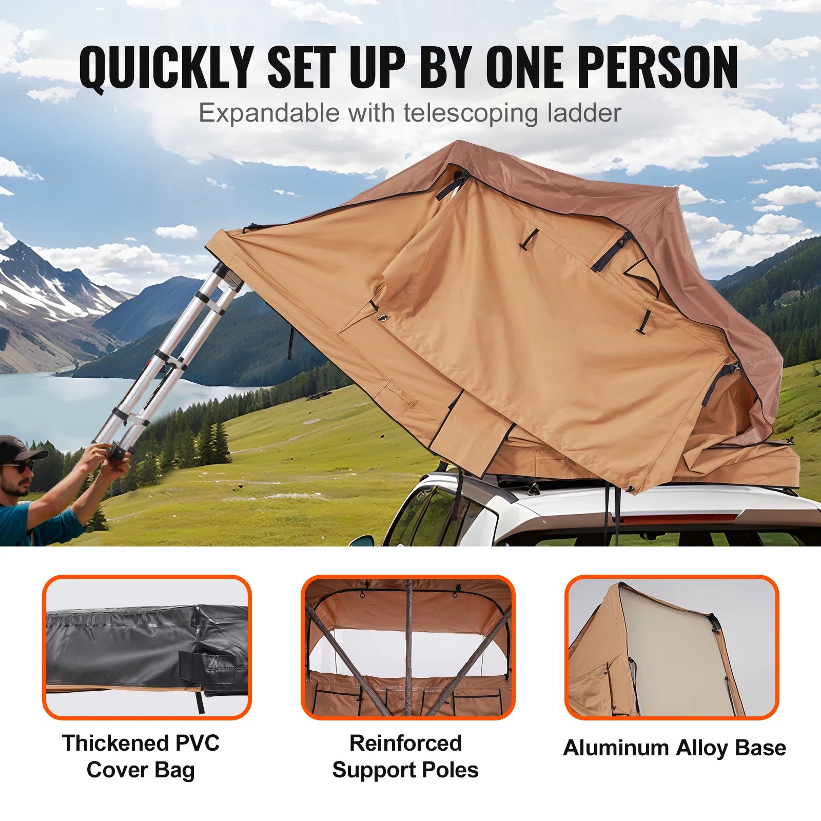 Rooftop Tent Hardshell Folding Tent.