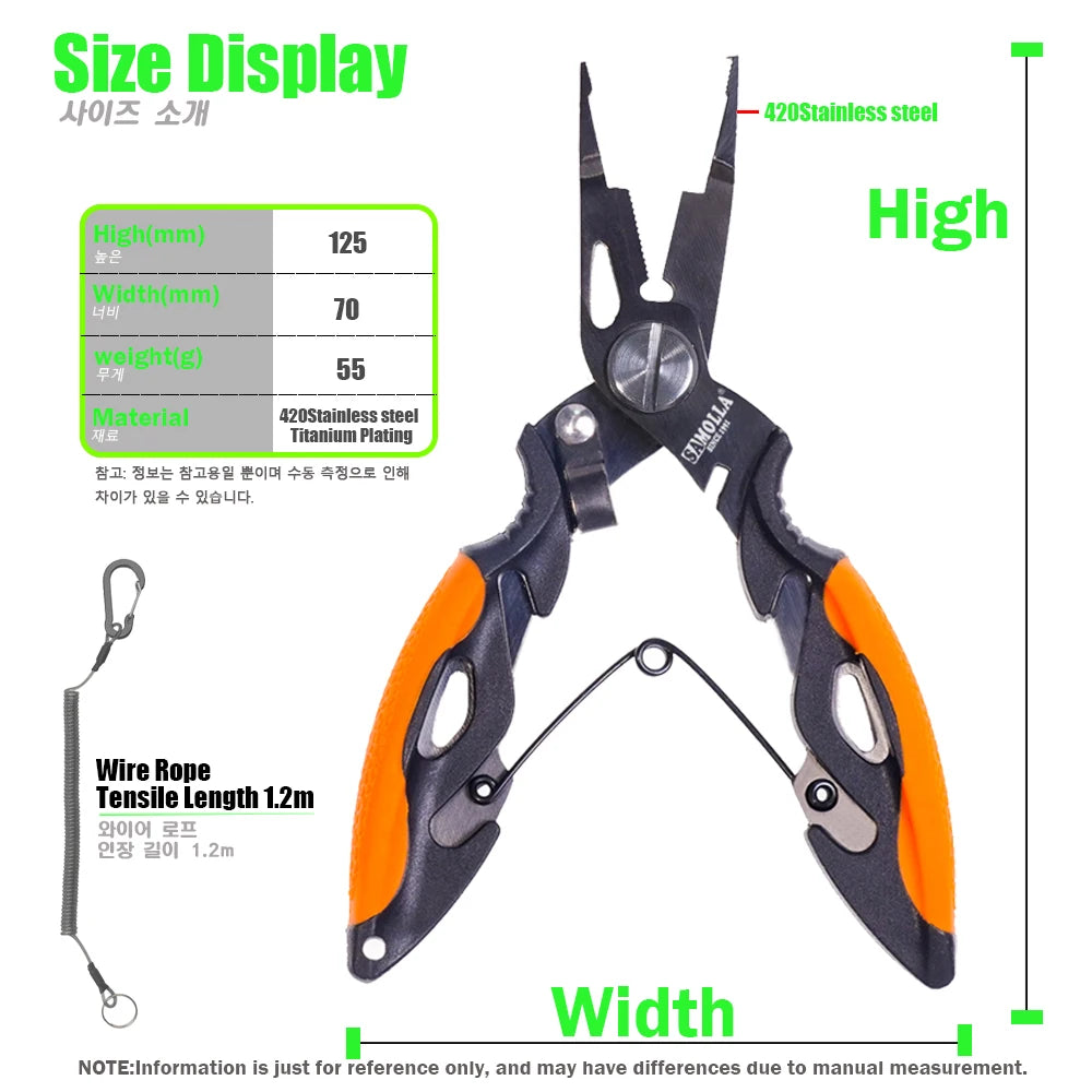 New Multifunctional Fishing Pliers Accessories 420 Stainless Steel Body.