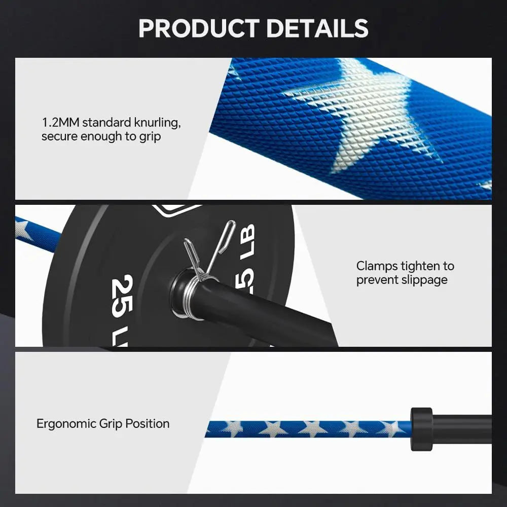 Olympic Barbell Bar with Weight Plate Set Combo,