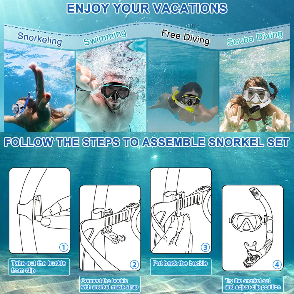 Full Dry Snorkel Easy-Breath Diving Snorkel.