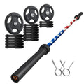 Olympic Barbell Bar with Weight Plate Set Combo,
