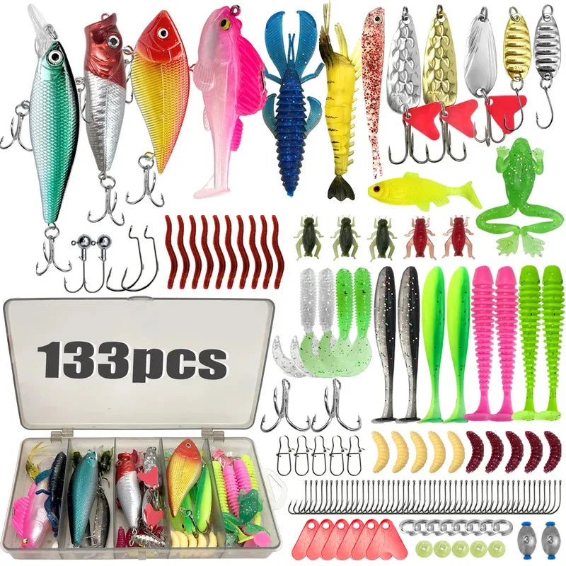 Fishing 83/133/193/239/409pcs Fishing Lure Kit