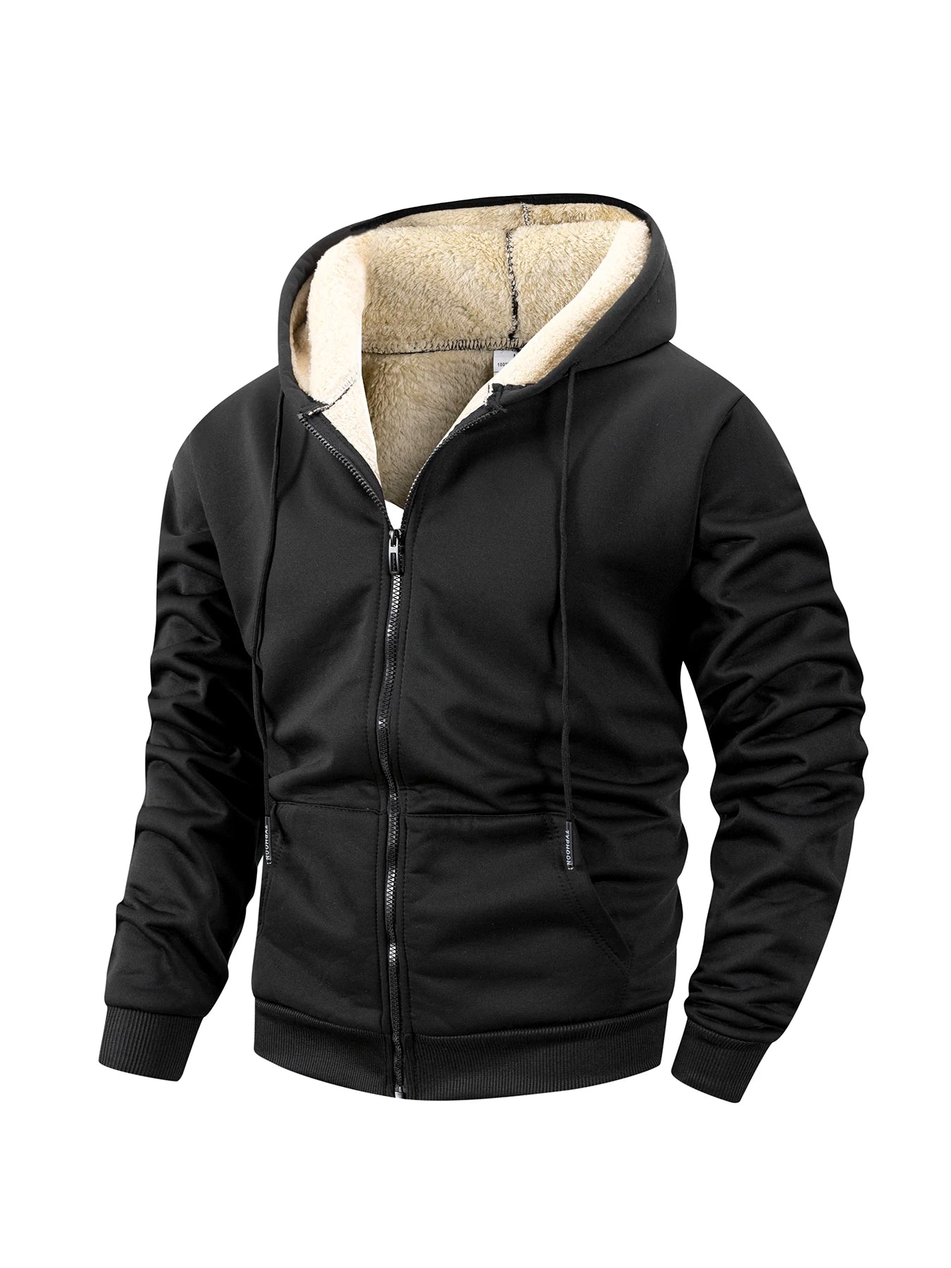 Winter Men's Zipper Jacket Fleece Warm Windproof Hoodies