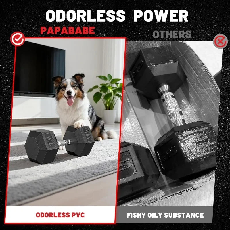 Hex Dumbbell Sets with Rack, 60-550lb.