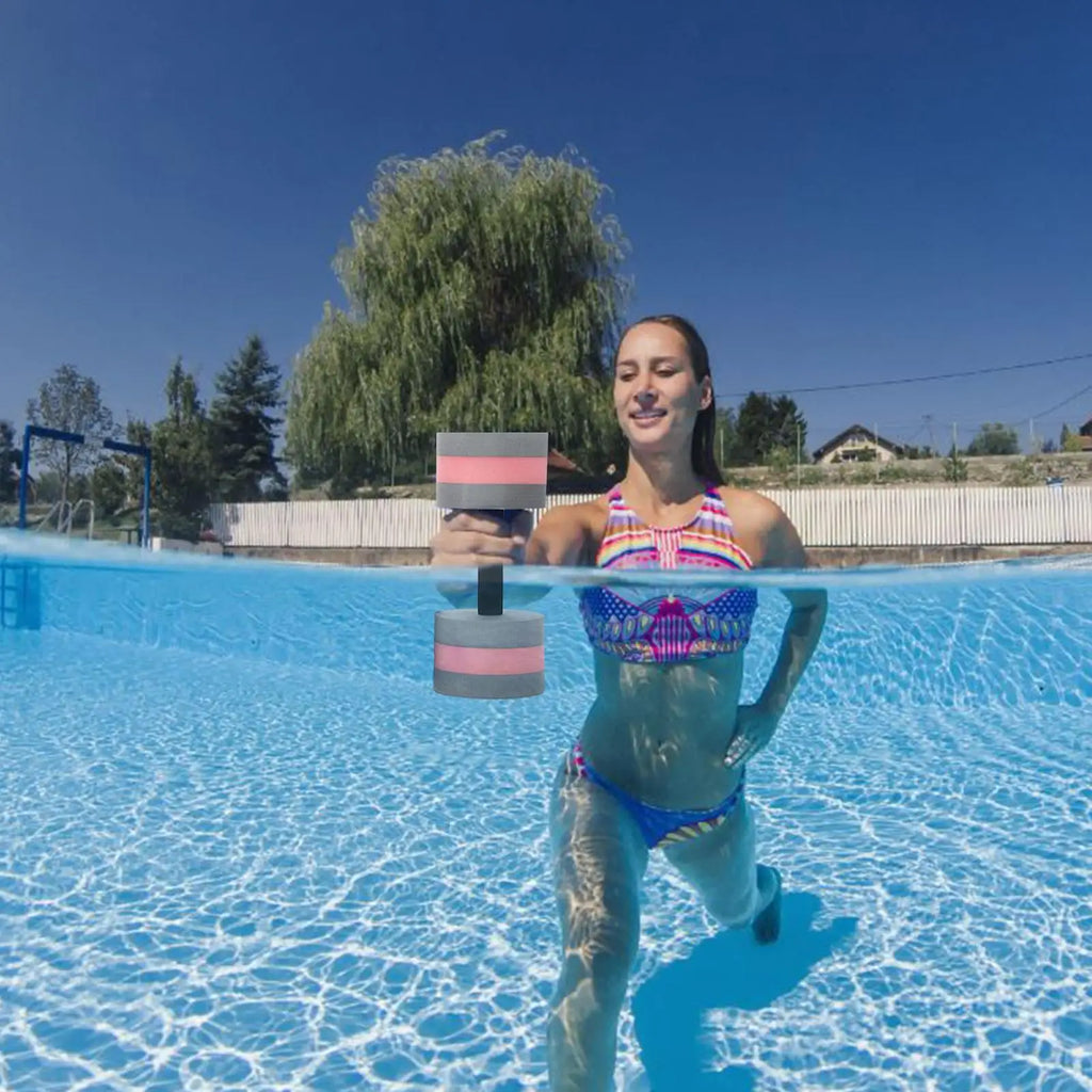2pcs EVA Water Foam Floating Dumbbell Swimming Pool.