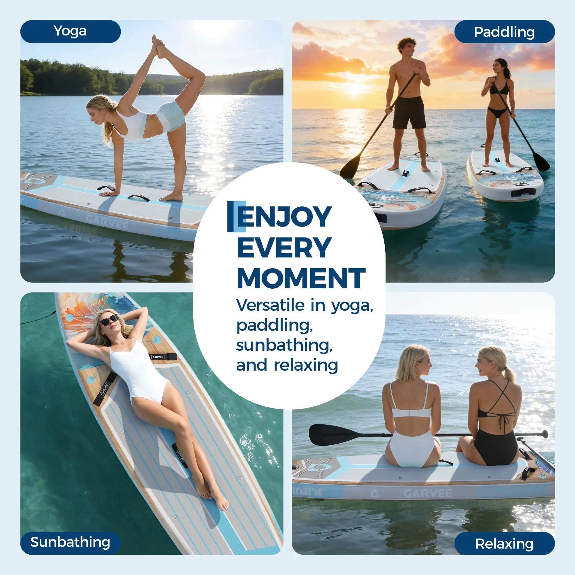 10.6 Ft Inflatable Stand Up Paddle Board 450LBS Capacity Wide.