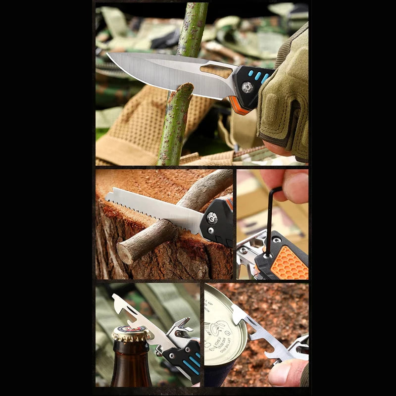 New Multifunctional Folding Tool Knife Outdoor Hiking Camping.