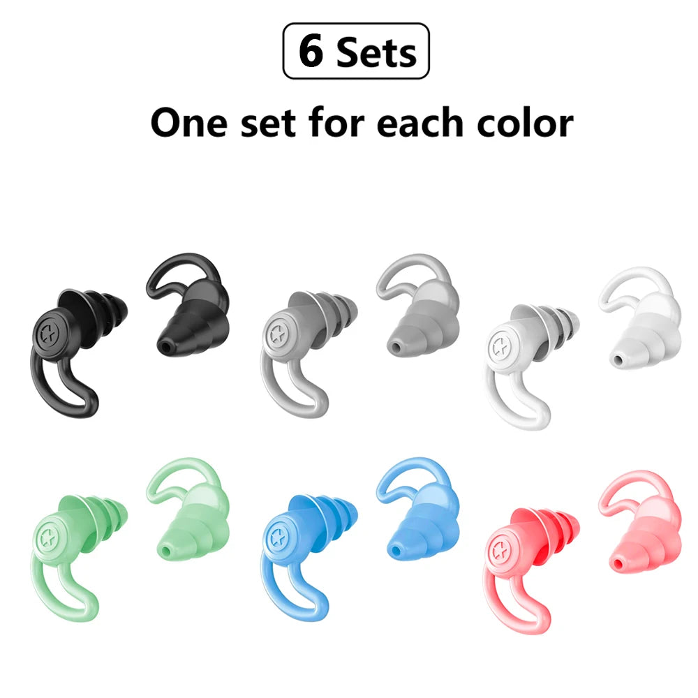 3-Layer Silicone Earplugs for Swimming.
